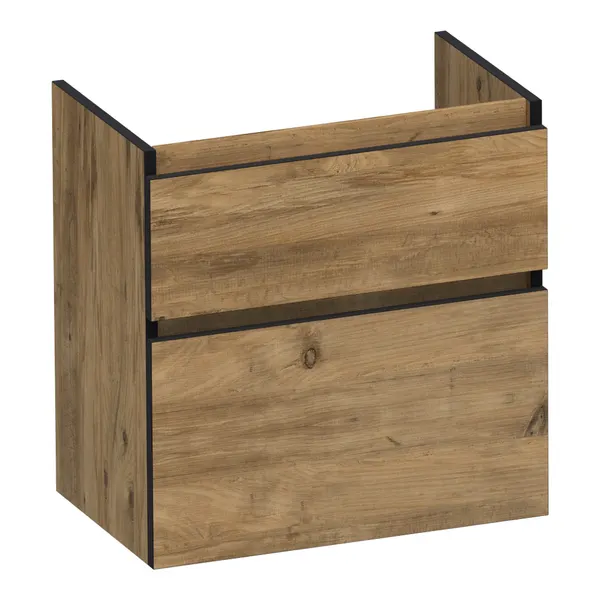BRAUER Delight Edge onderkast ondiep 60 met 2 softclose lades greeploos en 1 sifon uitsparing