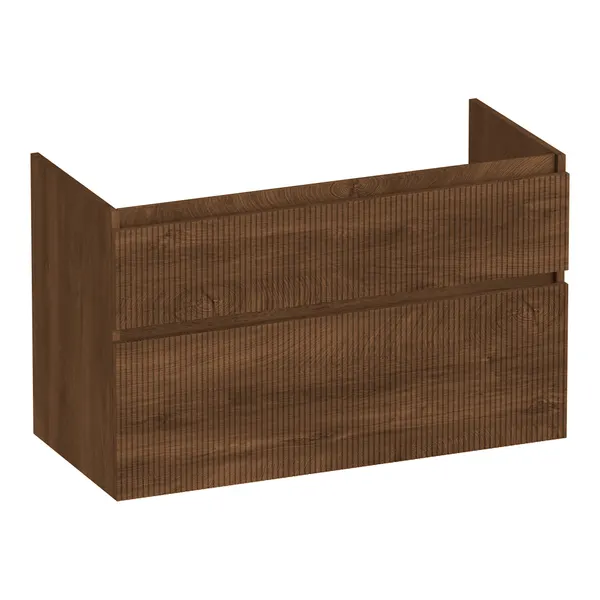 BRAUER Delight Wavy onderkast 100 met 2 softclose lades greeploos en 1 sifon uitsparing