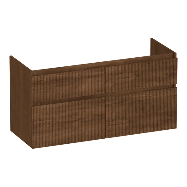 BRAUER Delight Wavy onderkast 120 met 4 softclose lades greeploos en 2 sifon uitsparingen