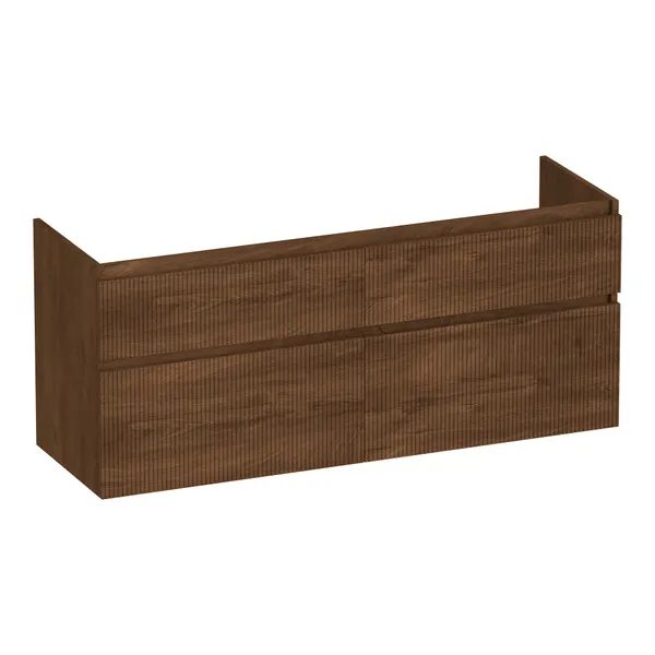 BRAUER Delight Wavy onderkast 140 met 4 softclose lades greeploos en 2 sifon uitsparingen