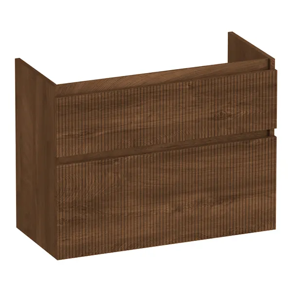 BRAUER Delight Wavy onderkast ondiep 80 met 2 softclose lades greeploos en 1 sifon uitsparing