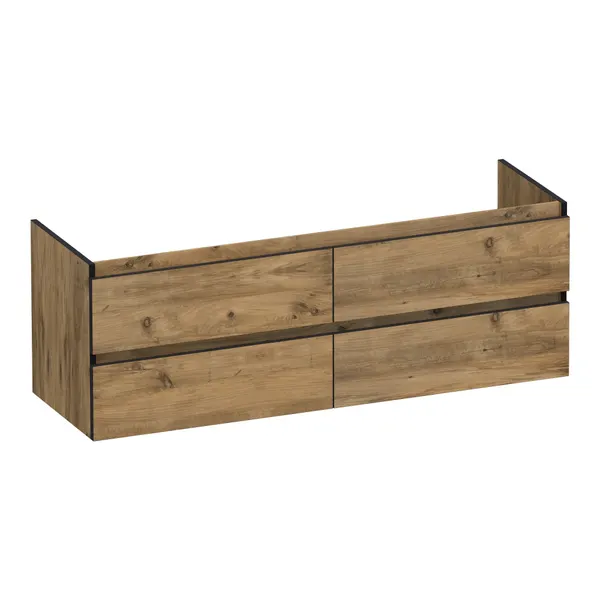 BRAUER Joy Edge onderkast 140 met 4 softclose lades greeploos en 2 sifon uitsparingen