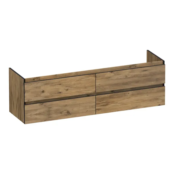 BRAUER Joy Edge onderkast 160 met 4 softclose lades greeploos en 2 sifon uitsparingen