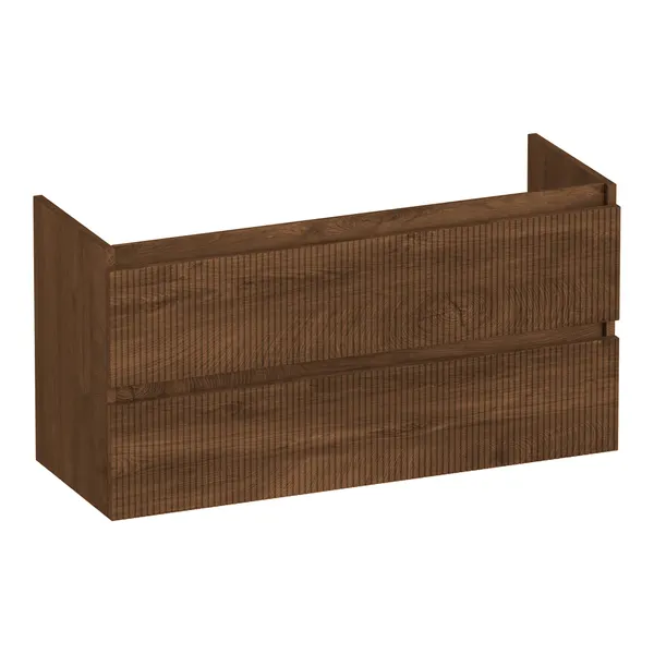 BRAUER Joy Wavy onderkast ondiep 100 met 2 softclose lades greeploos en 1 sifon uitsparing