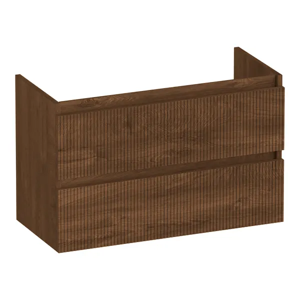 BRAUER Joy Wavy onderkast ondiep 80 met 2 softclose lades greeploos en 1 sifon uitsparing