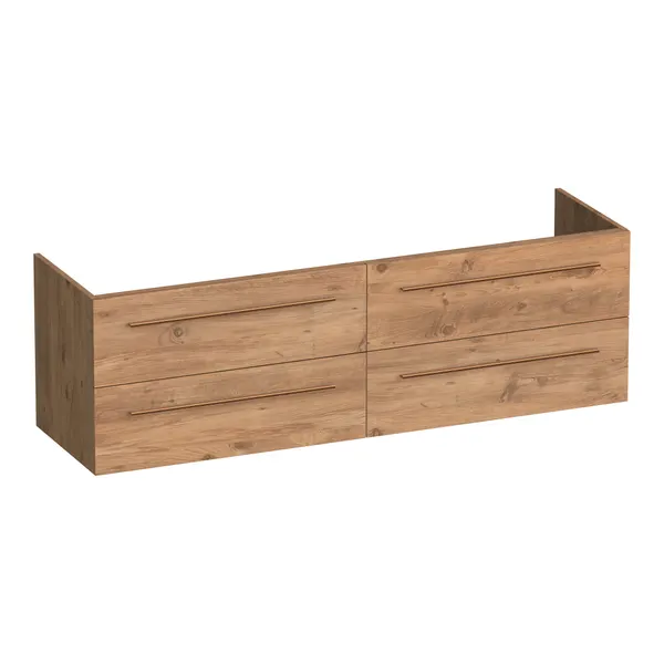 BRAUER Trust onderkast 160 excl. opbouwgrepen met 4 softclose lades en 2 sifon uitsparingen