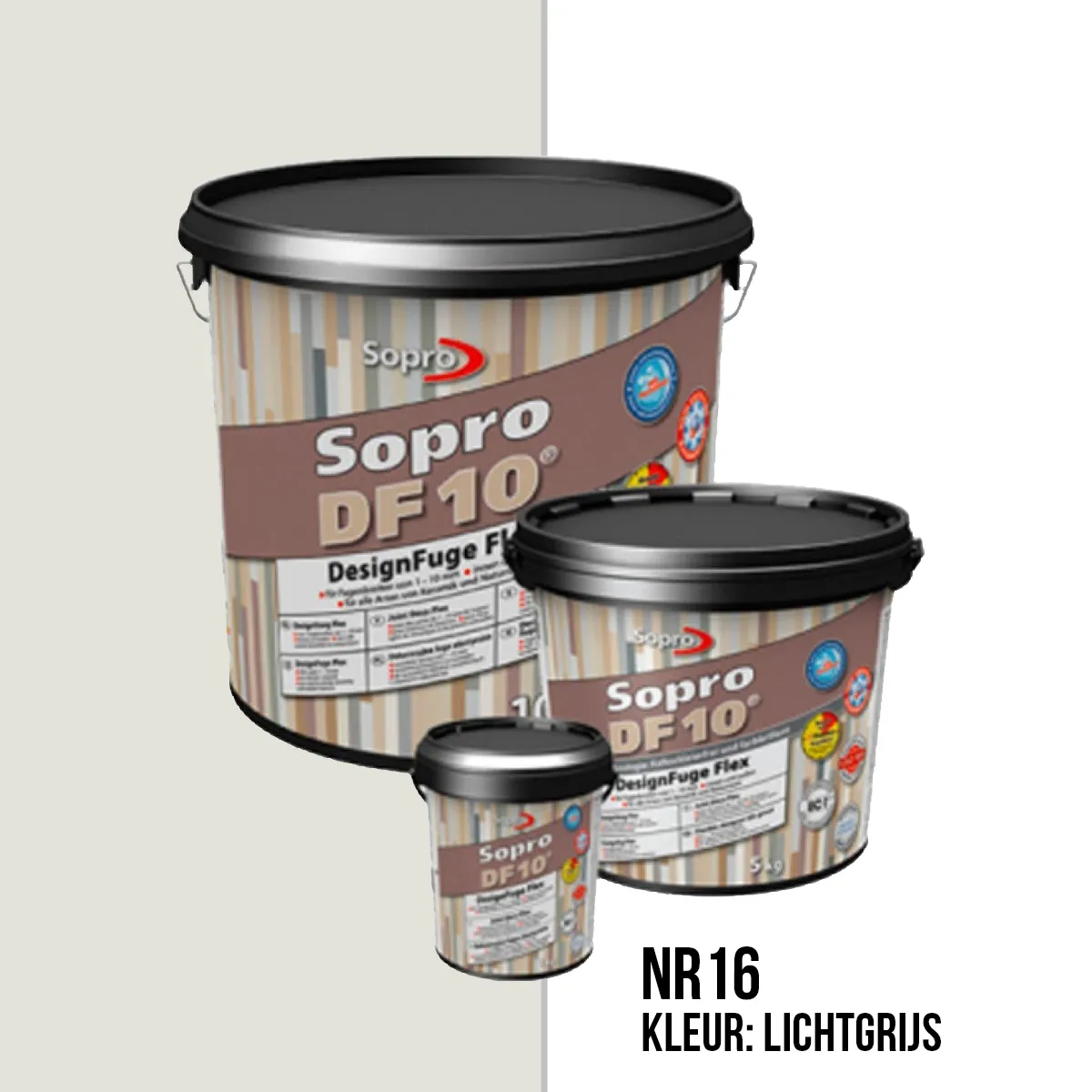 Voegmortel Sopro DF 10 Flexibel licht grijs nr. 16 1kg