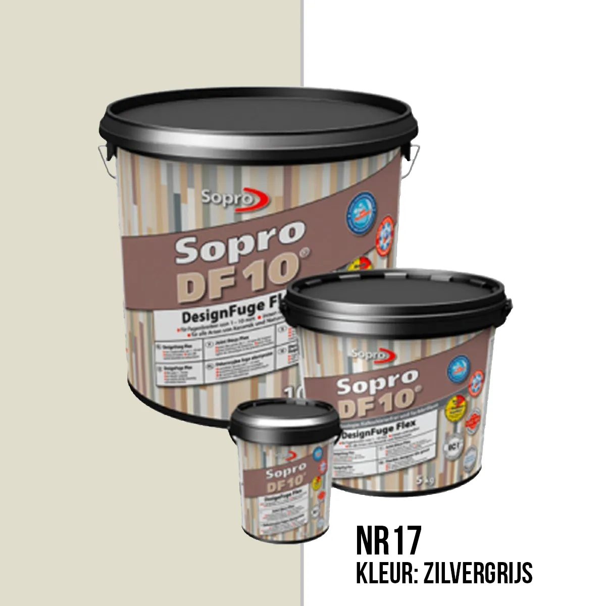 Voegmortel Sopro DF 10 Flexibel zilvergrijs nr. 17 1kg
