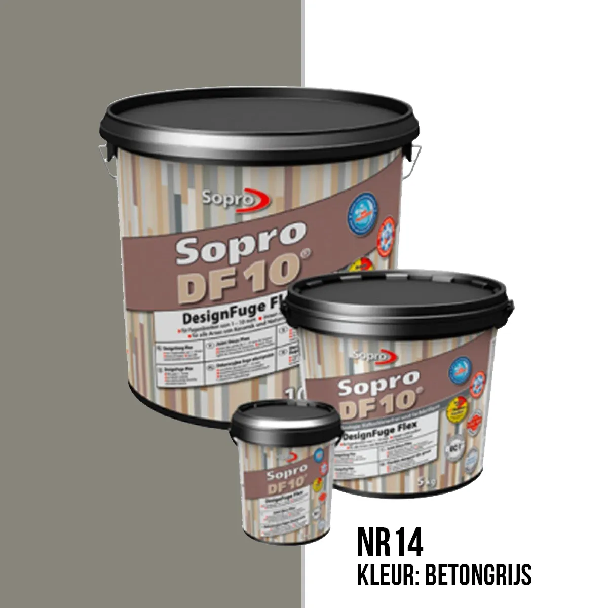 Voegmortel Sopro DF 10 Flexibel betongrijs nr. 14 1kg