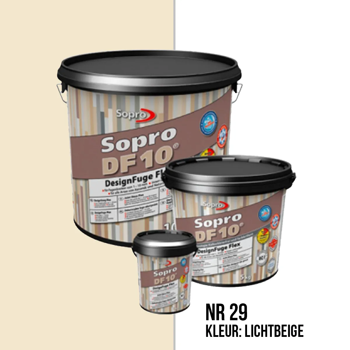 Voegmortel Sopro DF 10 Flexibel licht beige nr. 29 1kg