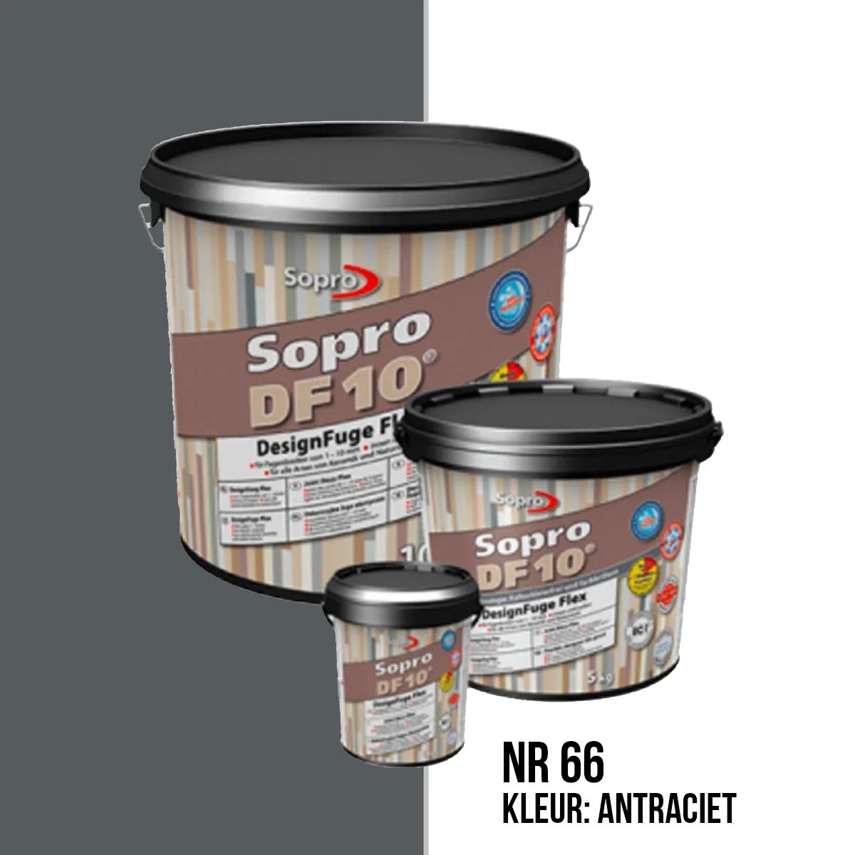 Voegmortel Sopro DF 10 Flexibel antraciet nr. 66 1kg