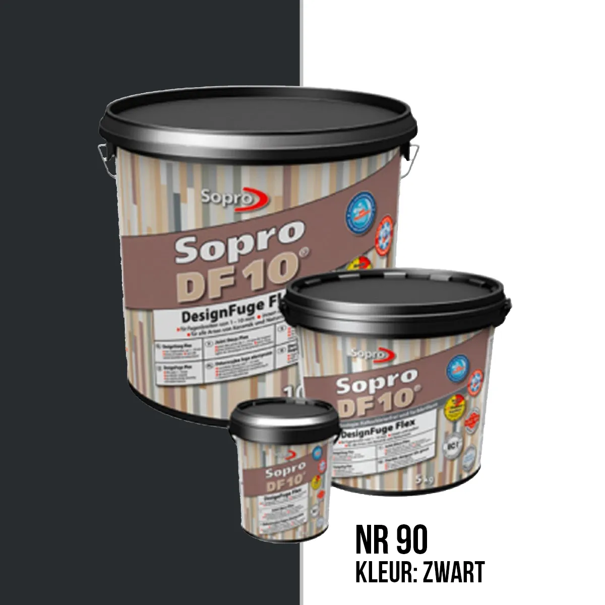 Voegmortel Sopro DF 10 Flexibel zwart nr. 90 1kg