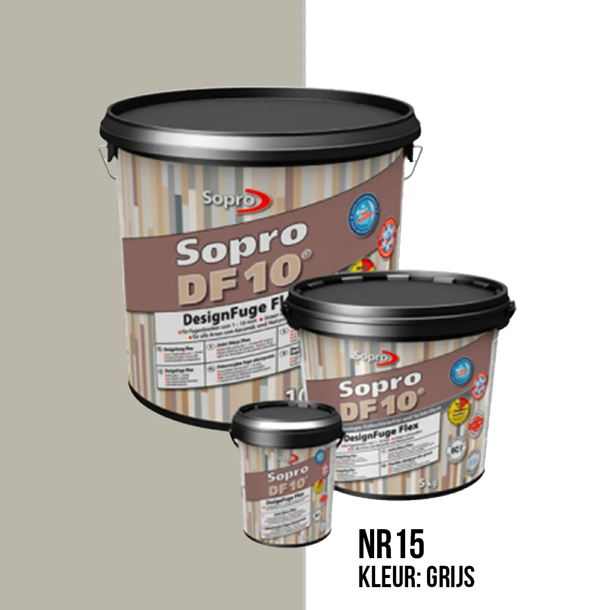 Voegmortel Sopro DF 10 Flexibel grijs nr. 15 5kg