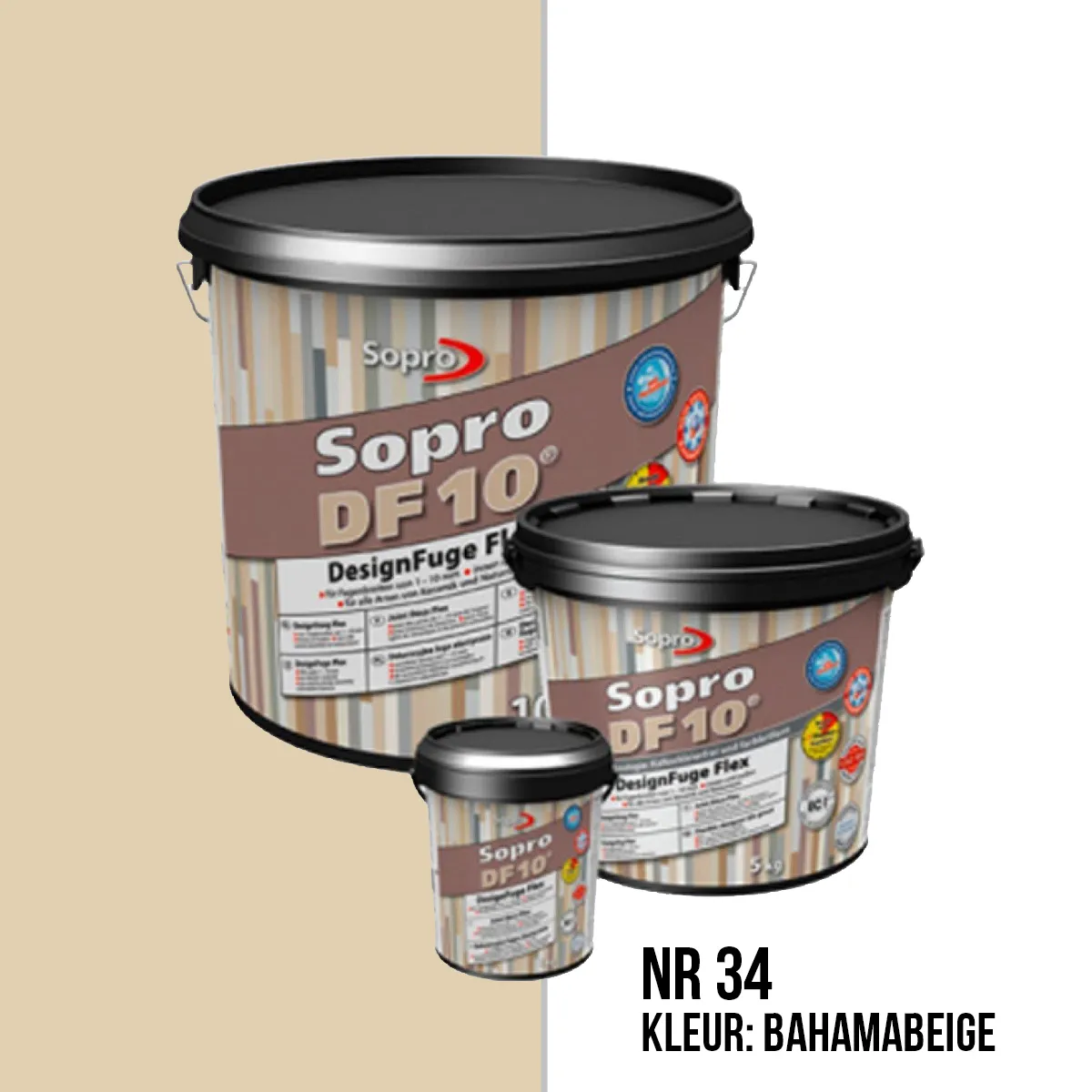 Voegmortel Sopro DF 10 Flexibel bahamabeige nr. 34 5kg