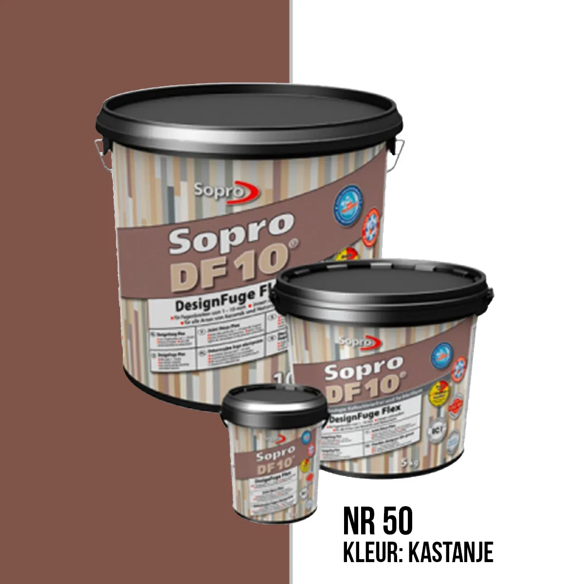 Voegmortel Sopro DF 10 Flexibel kastanje nr. 50 5kg