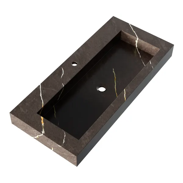 BRAUER Coral wastafel 100 met 1 spoelbak en 1 kraangat marmerlook