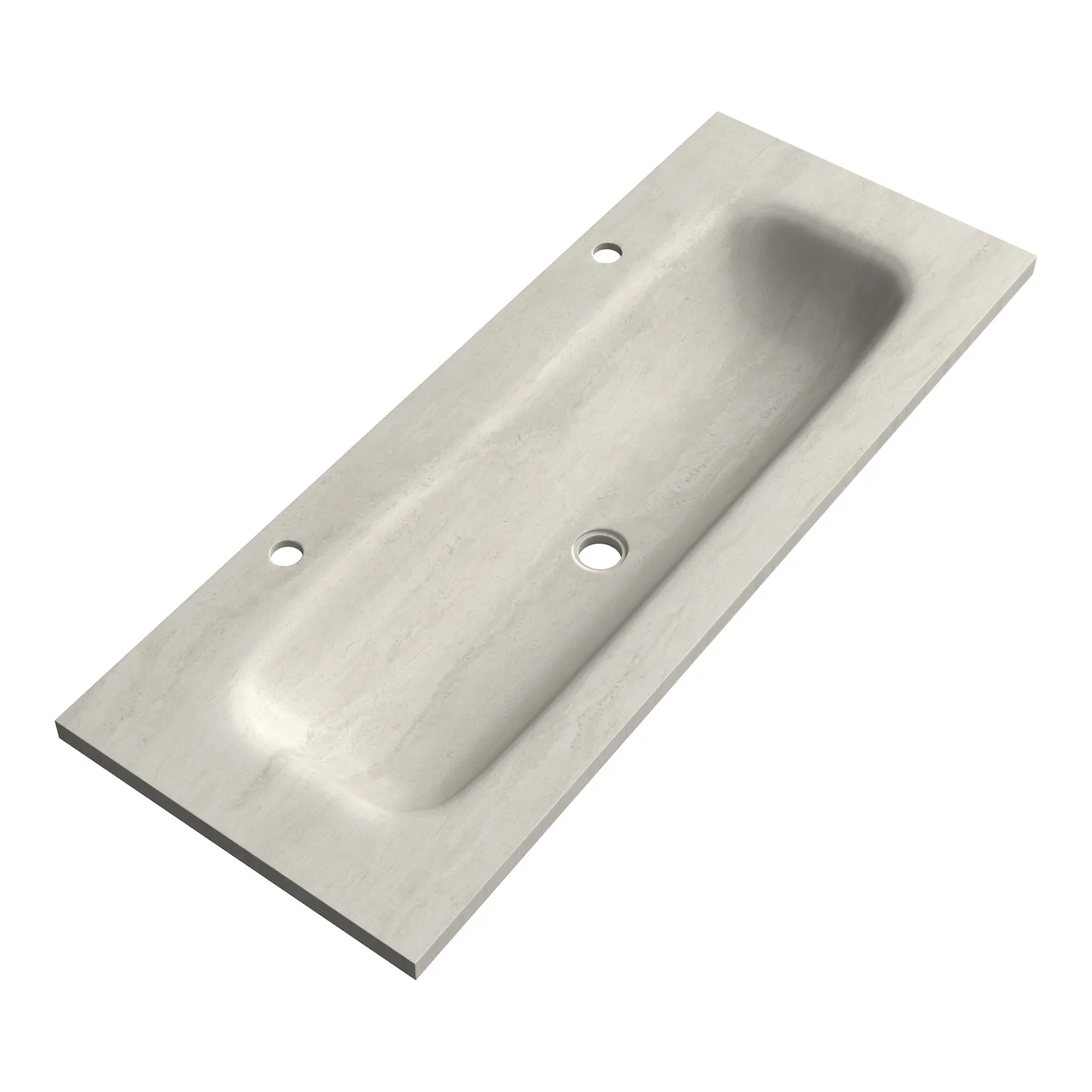 BRAUER Dune Medium wastafel 120-1 met 1 wasbak en 2 kraangaten sintered stone, foto 4 van 4