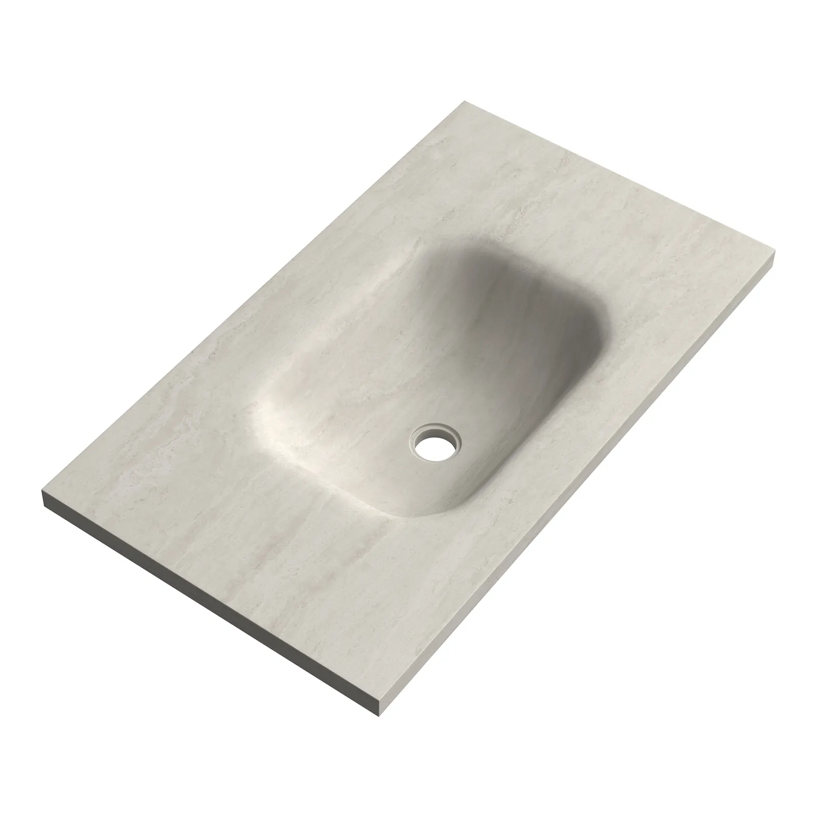 BRAUER Dune Medium wastafel 80 met 1 wasbak en 0 kraangaten sintered stone, foto 4 van 4