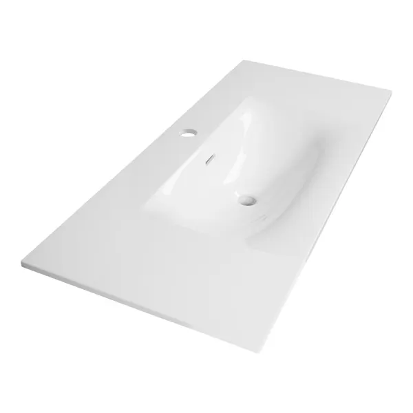 BRAUER Glacier wastafel 100 met 1 spoelbak en 1 kraangat fine stone
