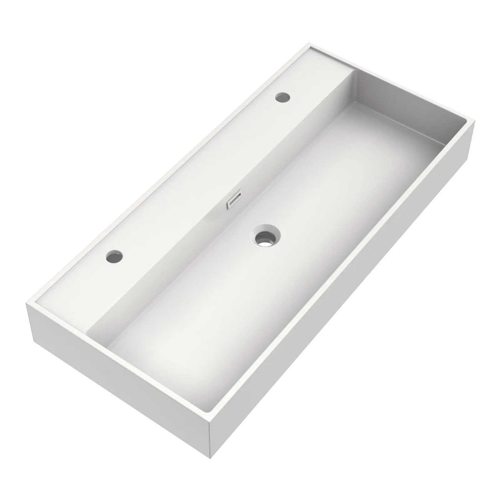 BRAUER Gravity wastafel 100 met 1 spoelbak en 2 kraangaten mineraalmarmer
