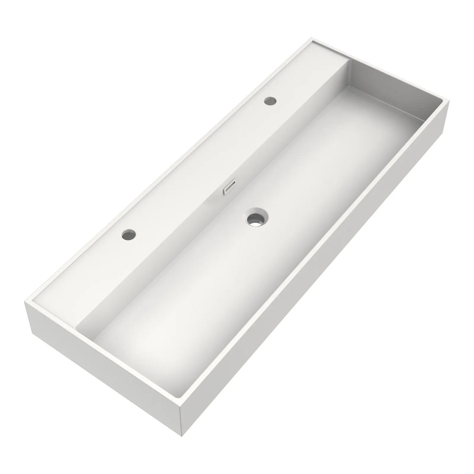 BRAUER Gravity wastafel 120-1 met 1 spoelbak en 2 kraangaten mineraalmarmer