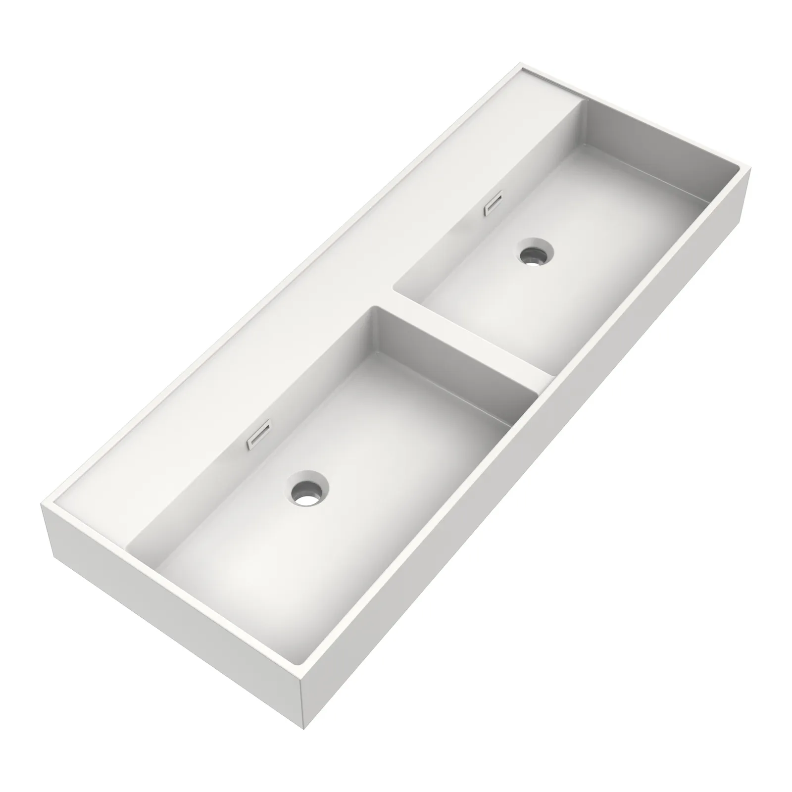 BRAUER Gravity wastafel 120-2 met 2 spoelbakken en 0 kraangaten mineraalmarmer
