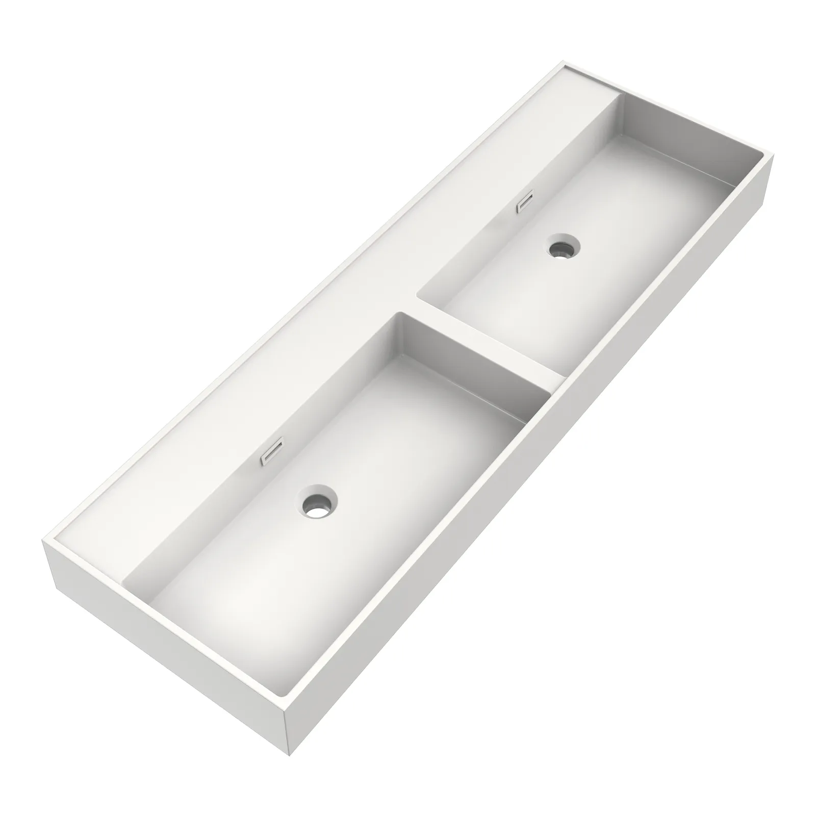 BRAUER Gravity wastafel 140 met 2 spoelbakken en 0 kraangaten mineraalmarmer