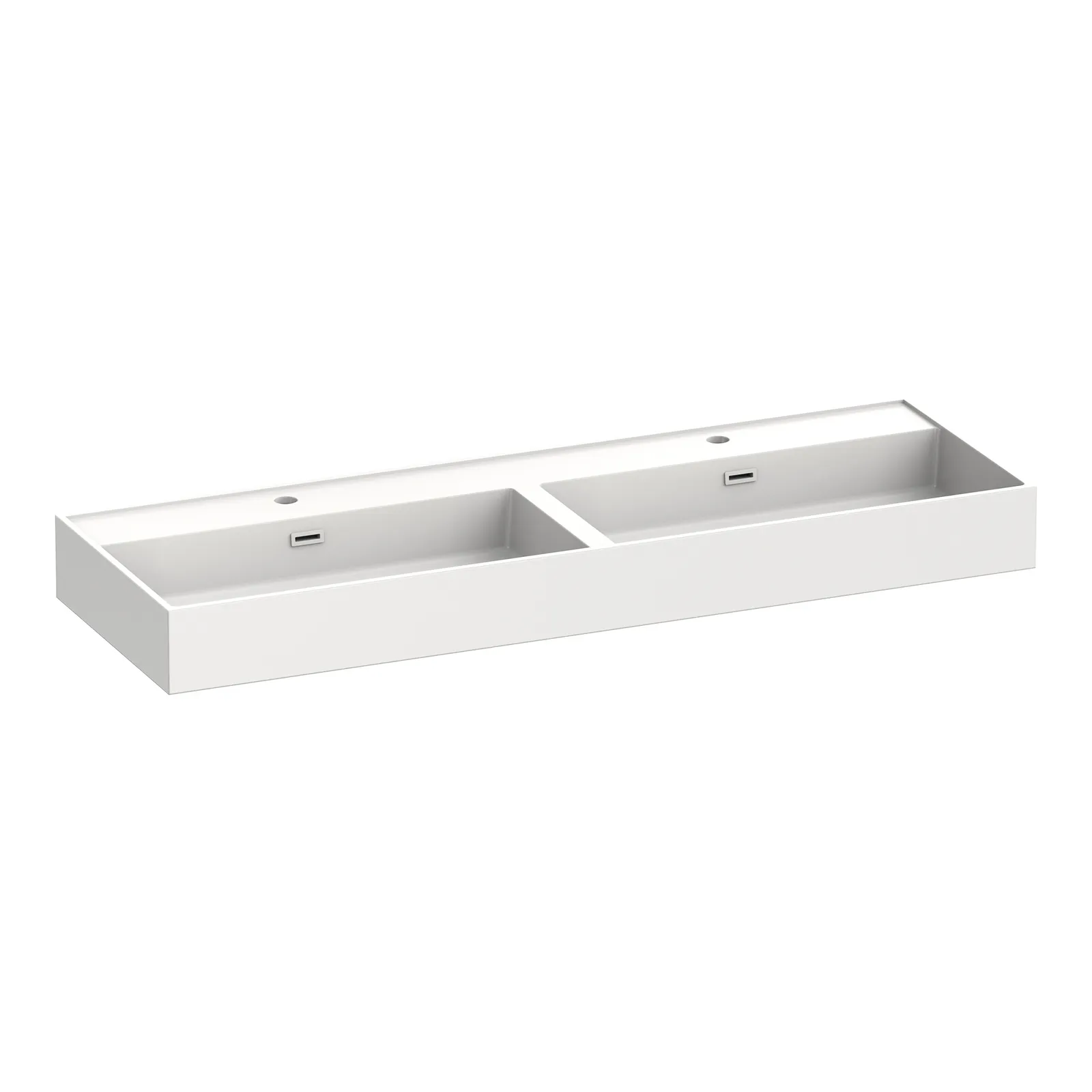 BRAUER Gravity wastafel 140 met 2 spoelbakken en 2 kraangaten mineraalmarmer, foto 2 van 2