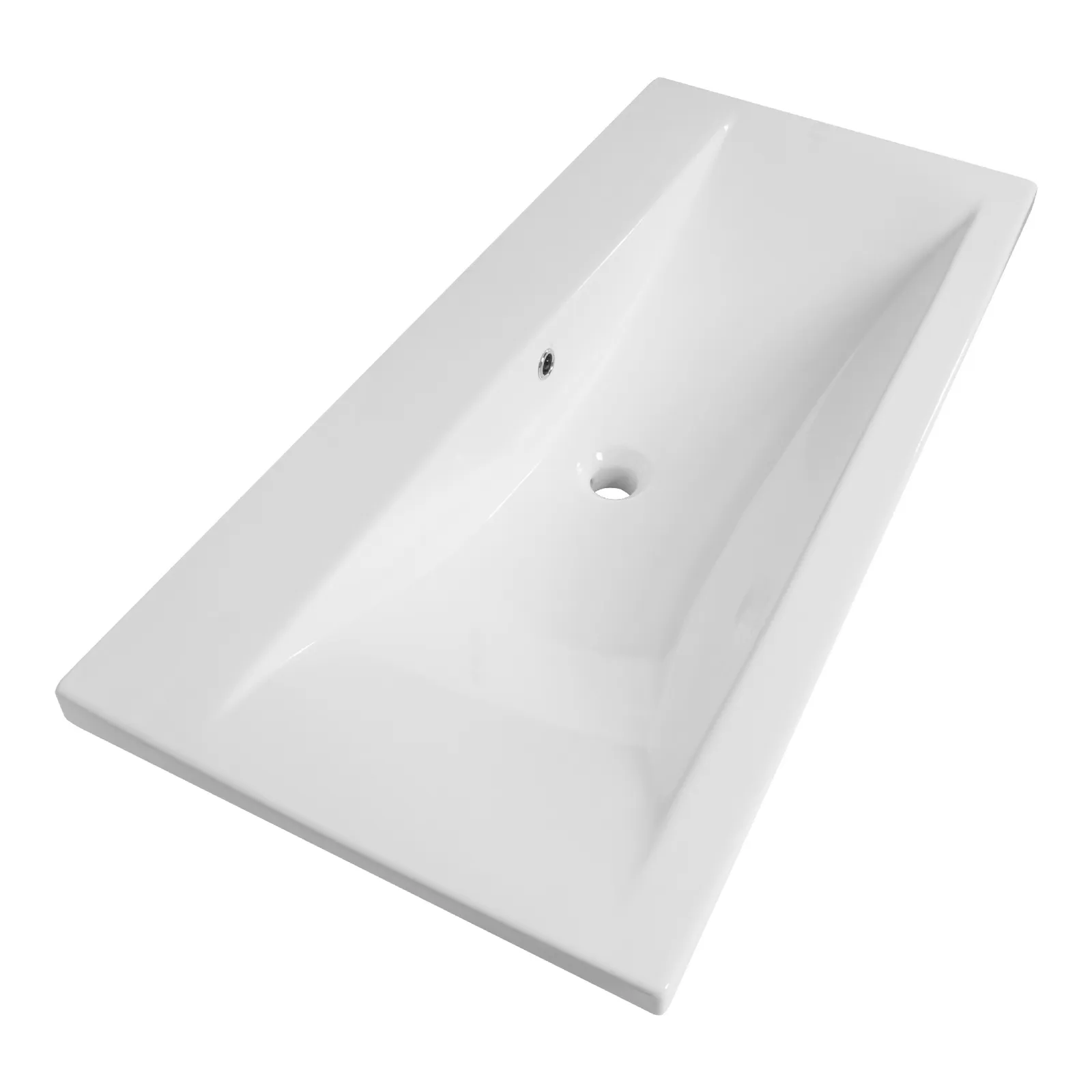 BRAUER Halo wastafel 100 met 1 spoelbak en 0 kraangaten keramiek