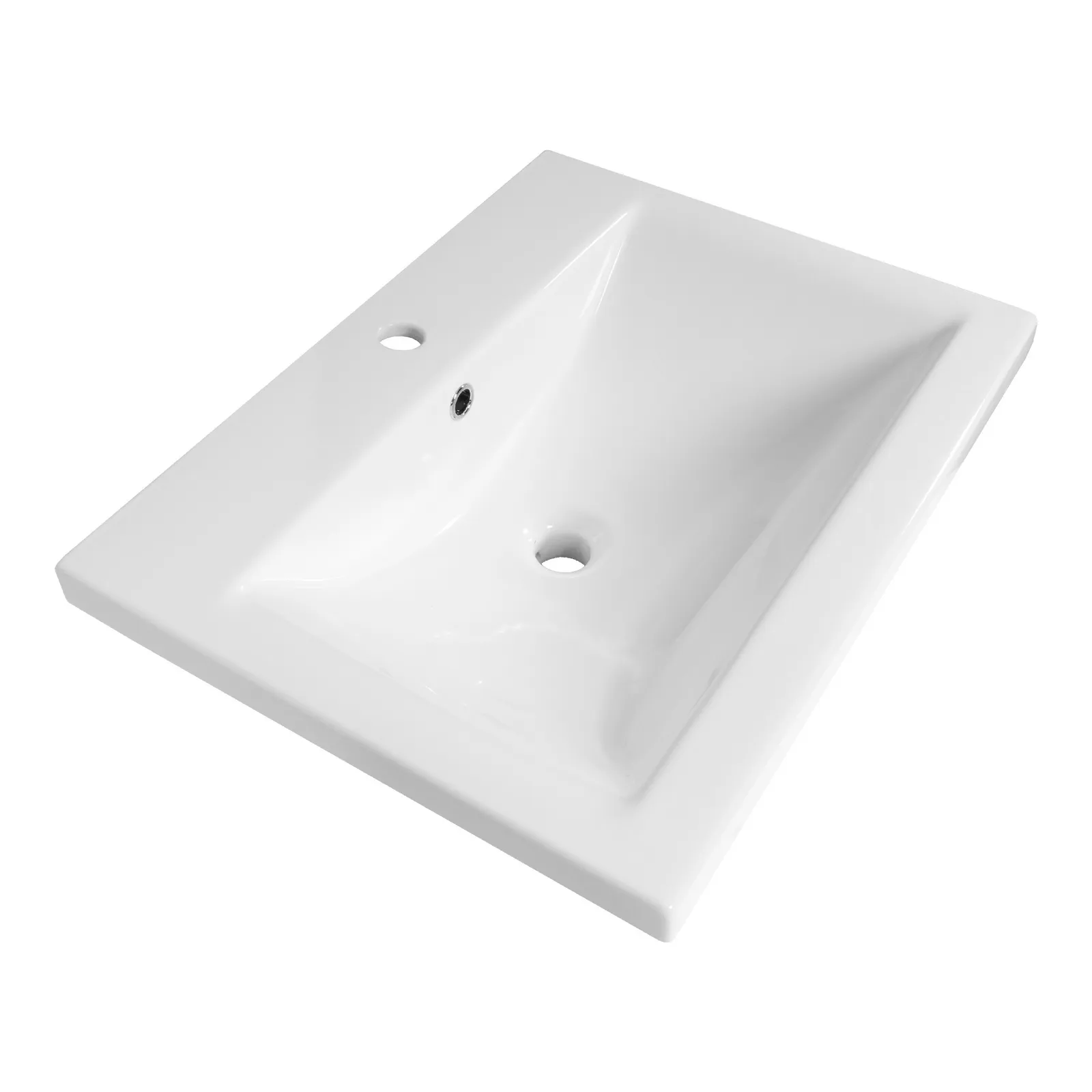 BRAUER Halo wastafel 60 met 1 spoelbak en 1 kraangat keramiek