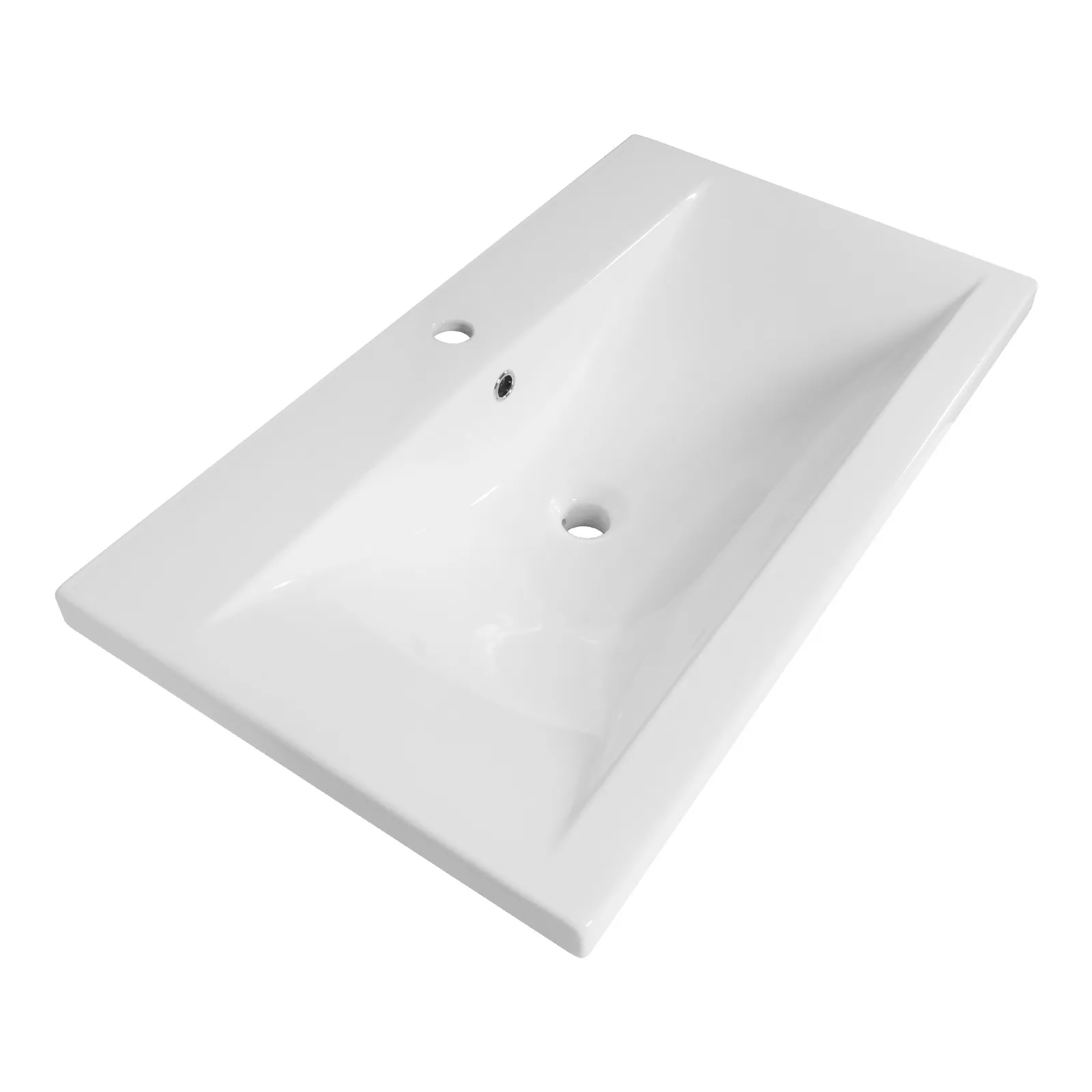 BRAUER Halo wastafel 80 met 1 spoelbak en 1 kraangat keramiek