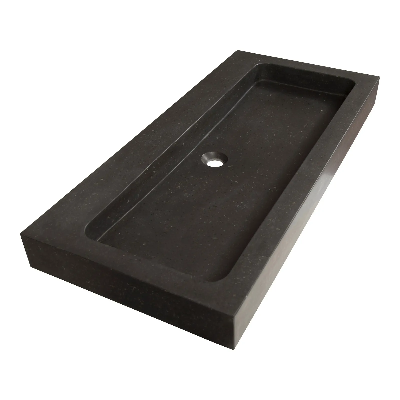 BRAUER Lava wastafel 100 met 1 spoelbak en 0 kraangaten natuursteen basalt