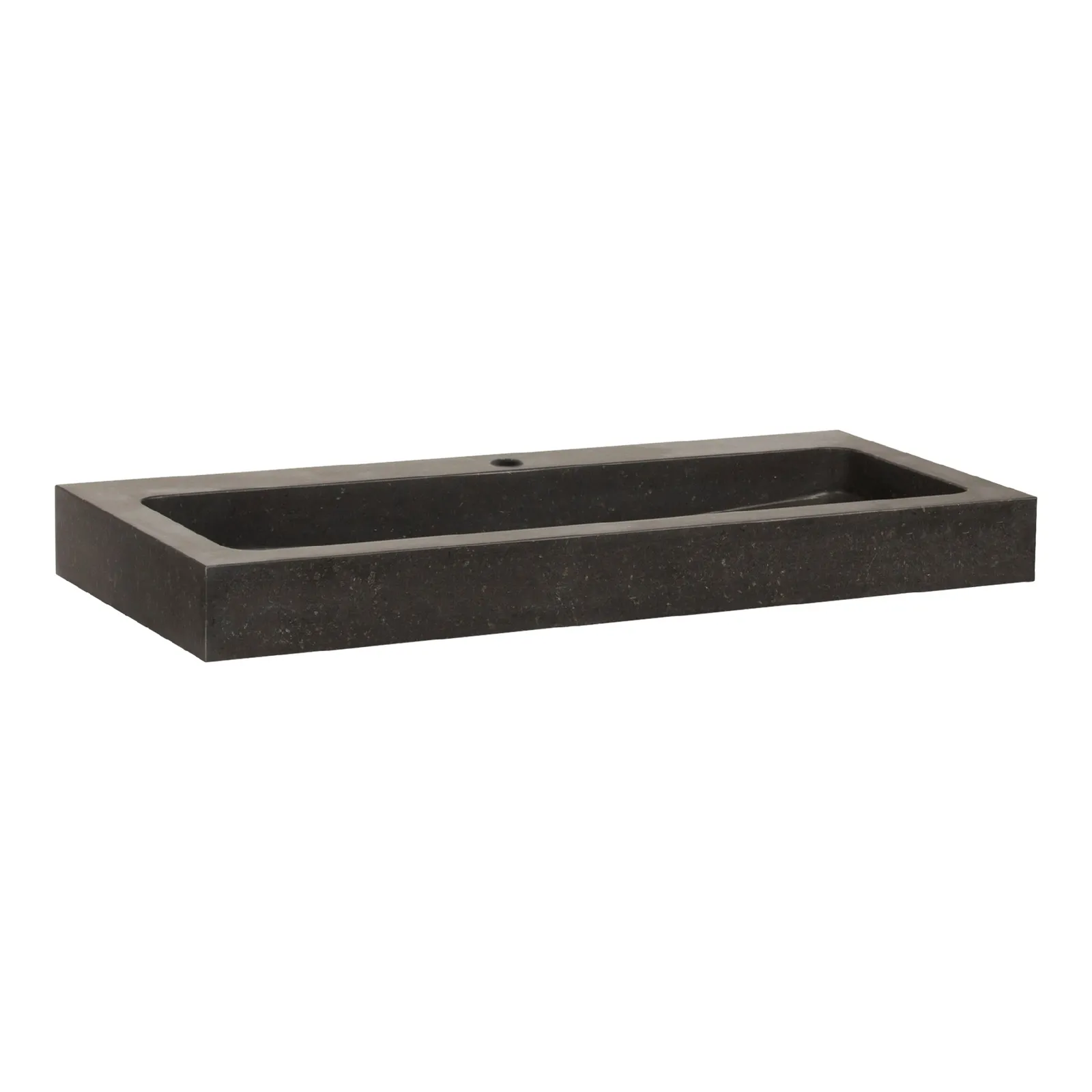 BRAUER Lava wastafel 100 met 1 spoelbak en 1 kraangat natuursteen basalt, foto 2 van 2