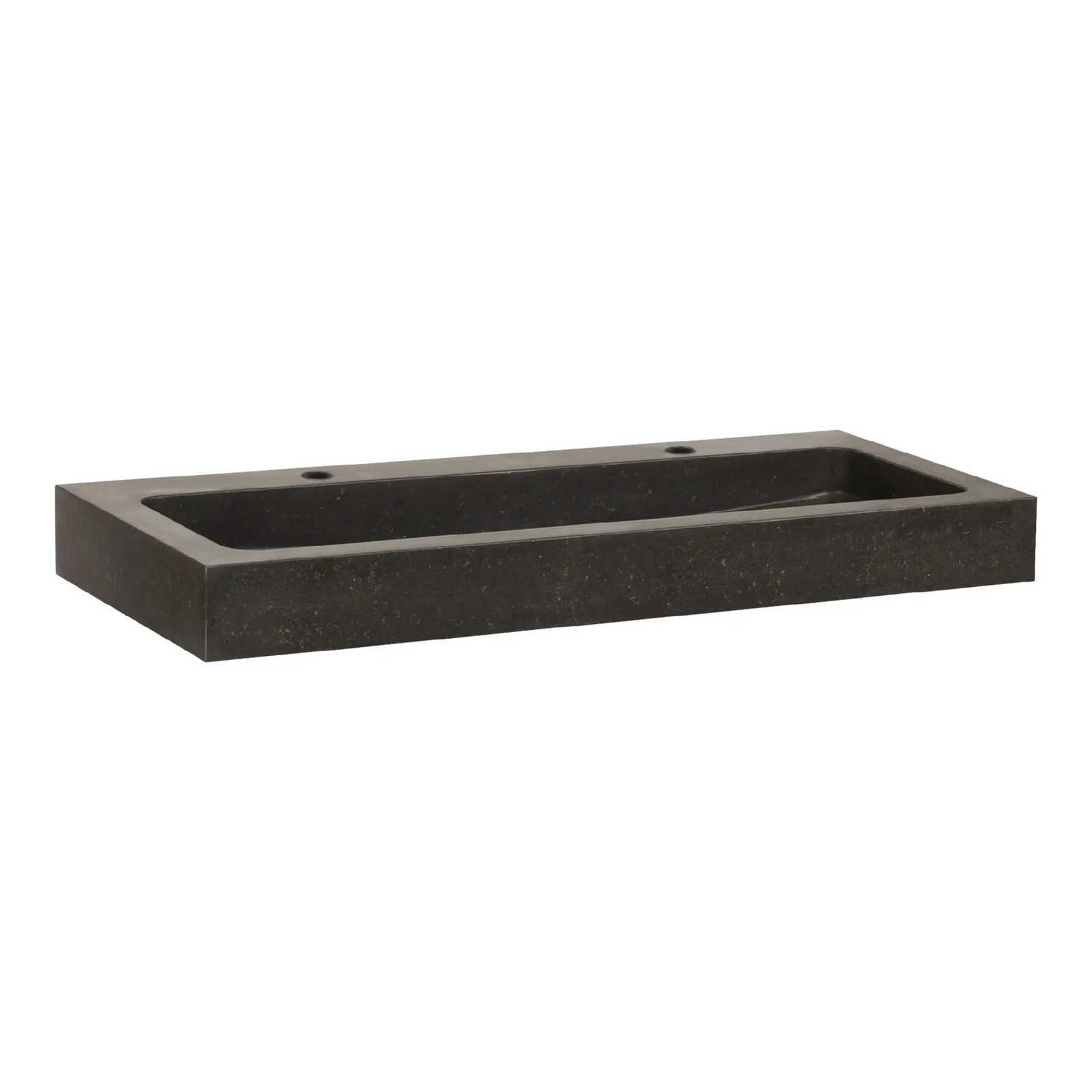 BRAUER Lava wastafel 100 met 1 spoelbak en 2 kraangaten natuursteen basalt, foto 2 van 2