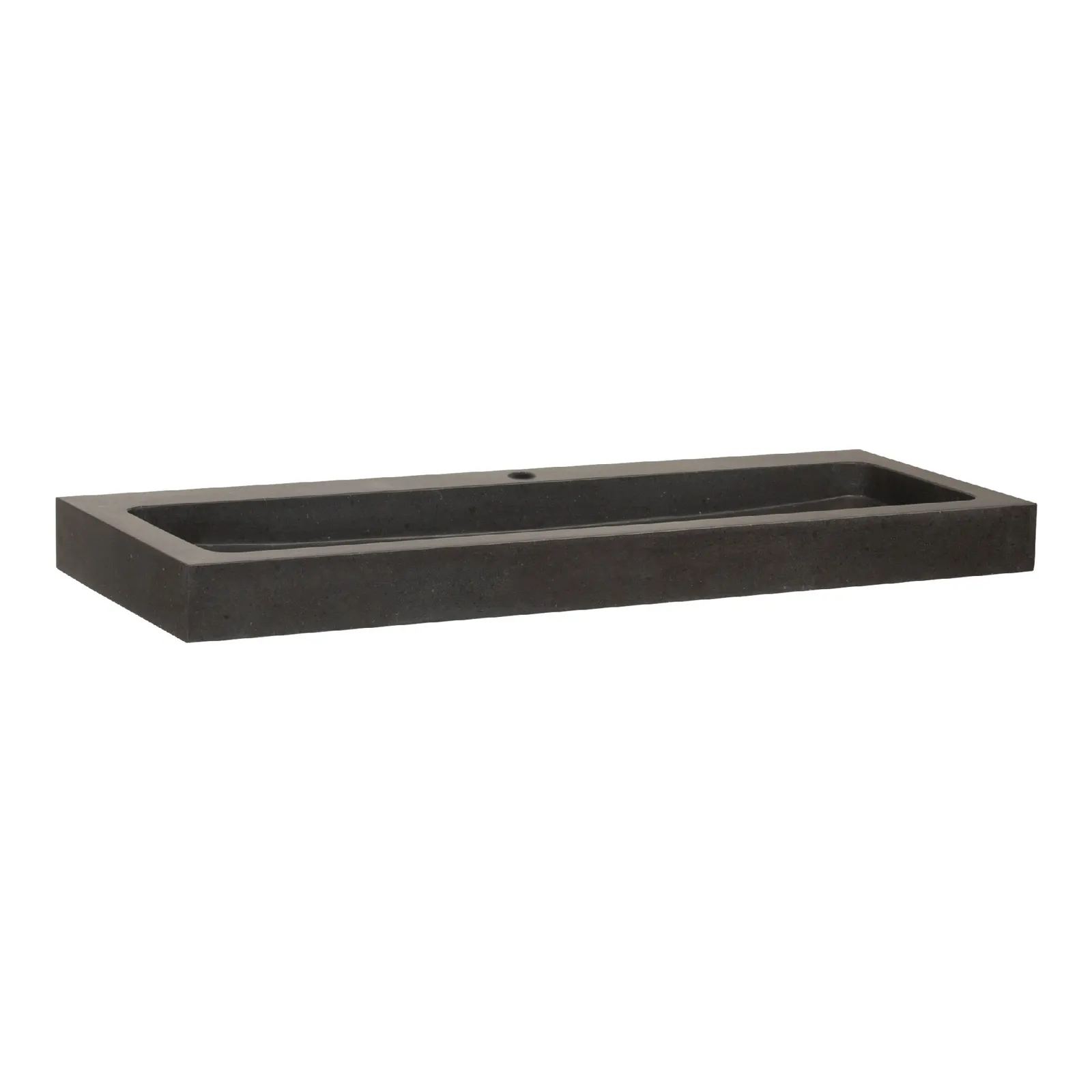 BRAUER Lava wastafel 120-1 met 1 spoelbak en 1 kraangat natuursteen basalt, foto 2 van 2