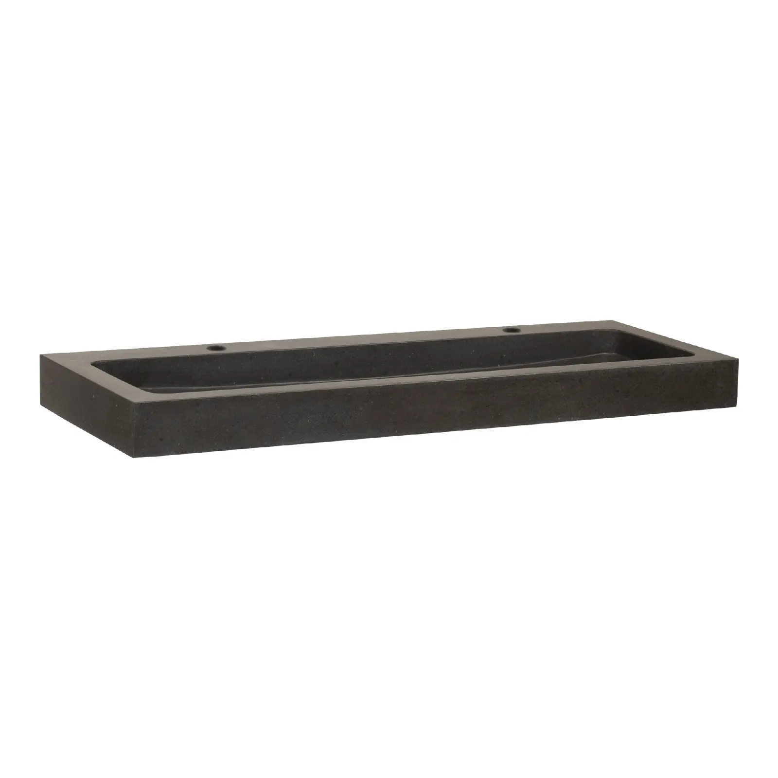 BRAUER Lava wastafel 120-1 met 1 spoelbak en 2 kraangaten natuursteen basalt, foto 2 van 2