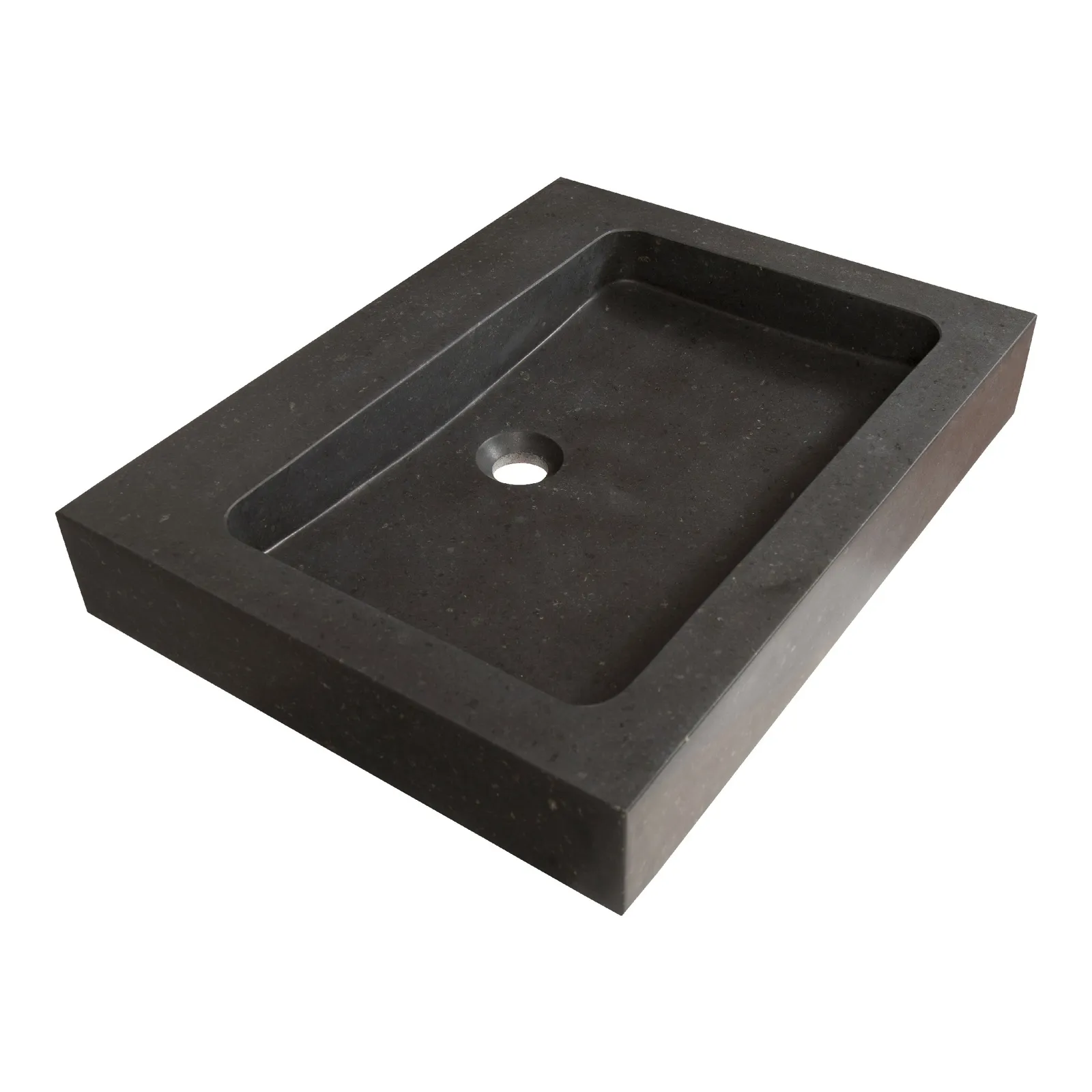 BRAUER Lava wastafel 60 met 1 spoelbak en 0 kraangaten natuursteen basalt