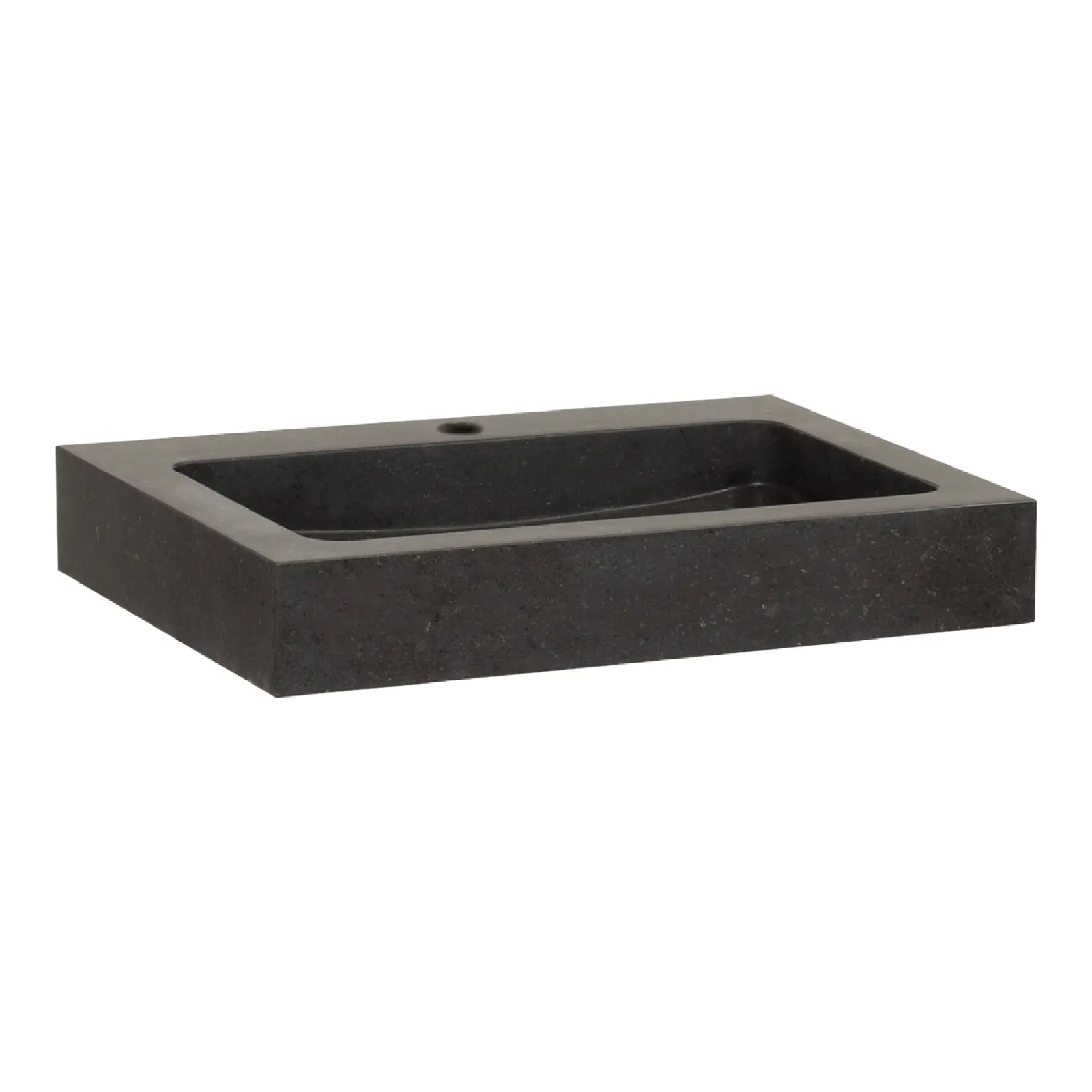 BRAUER Lava wastafel 60 met 1 spoelbak en 1 kraangat natuursteen basalt, foto 2 van 2