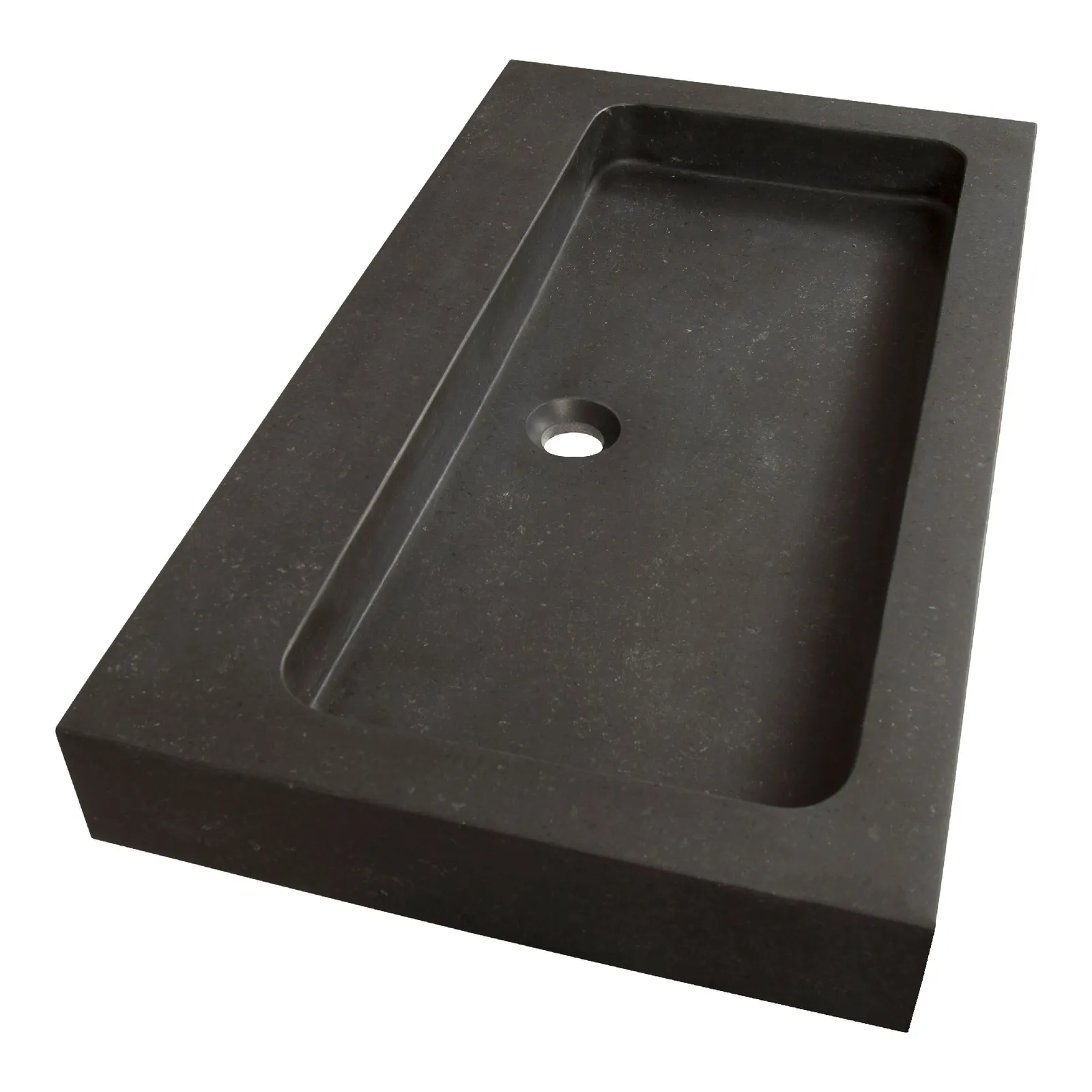 BRAUER Lava wastafel 80 met 1 spoelbak en 0 kraangaten natuursteen basalt