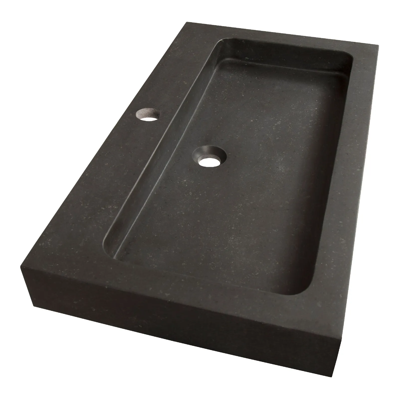 BRAUER Lava wastafel 80 met 1 spoelbak en 1 kraangat natuursteen basalt