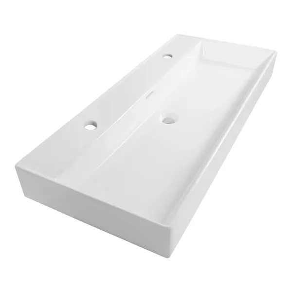 BRAUER Lunar wastafel 100 met 1 spoelbak en 2 kraangaten keramiek