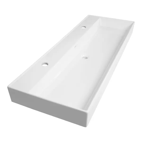 BRAUER Lunar wastafel 120-1 met 1 spoelbak en 2 kraangaten keramiek