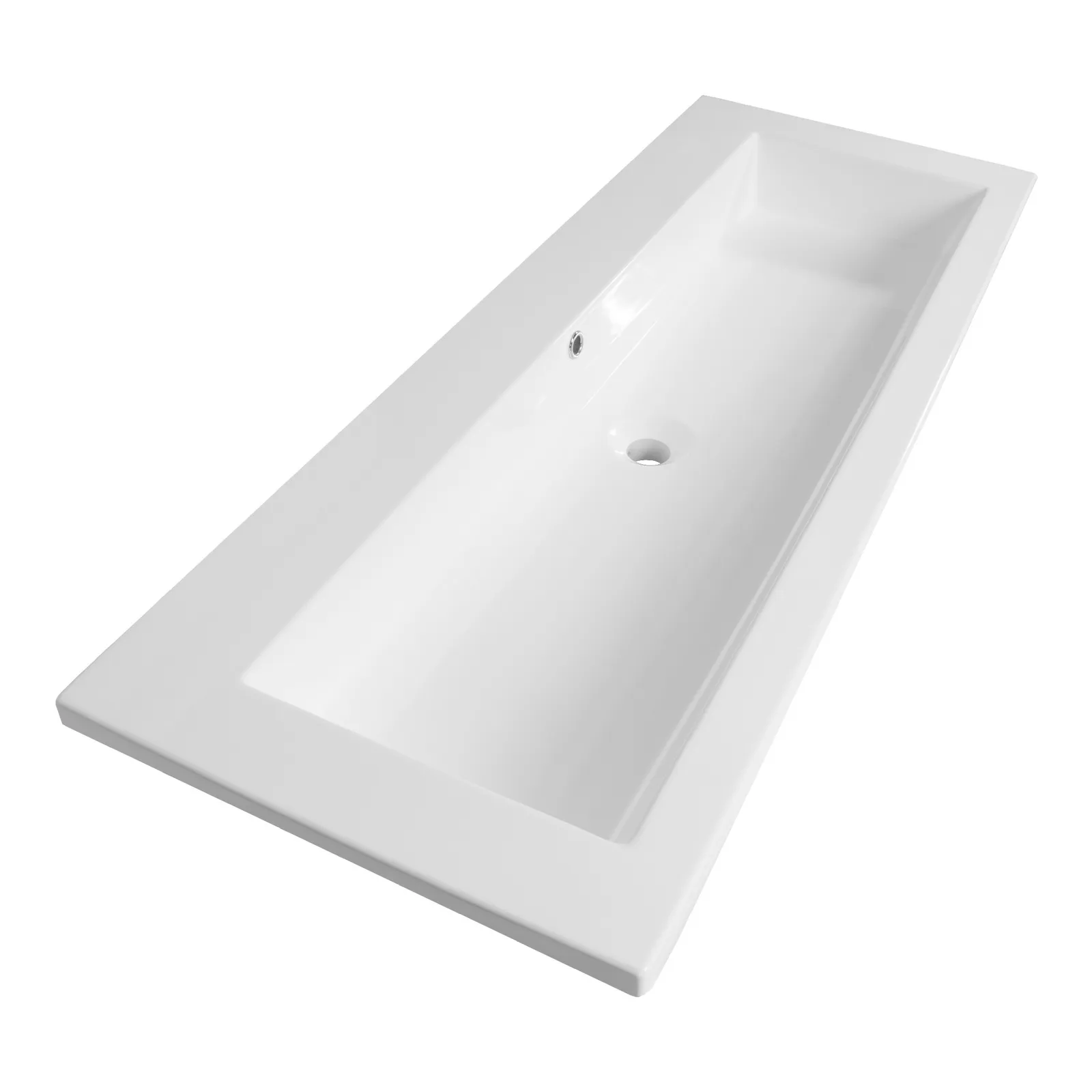 BRAUER Solar Slim wastafel 120-1 met 1 spoelbak en 0 kraangaten mineraalmarmer
