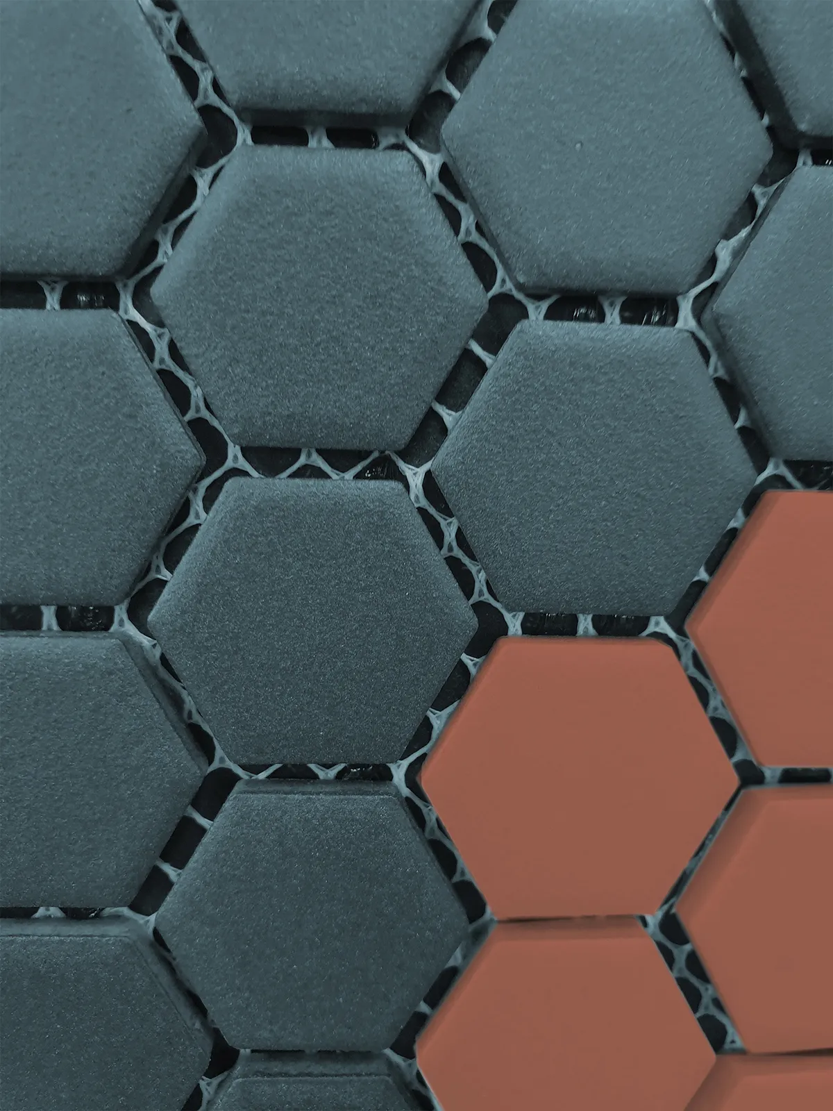 Mozaiek Hexagon Mat Terra Cotta 2,3x2,6, foto 4 van 4