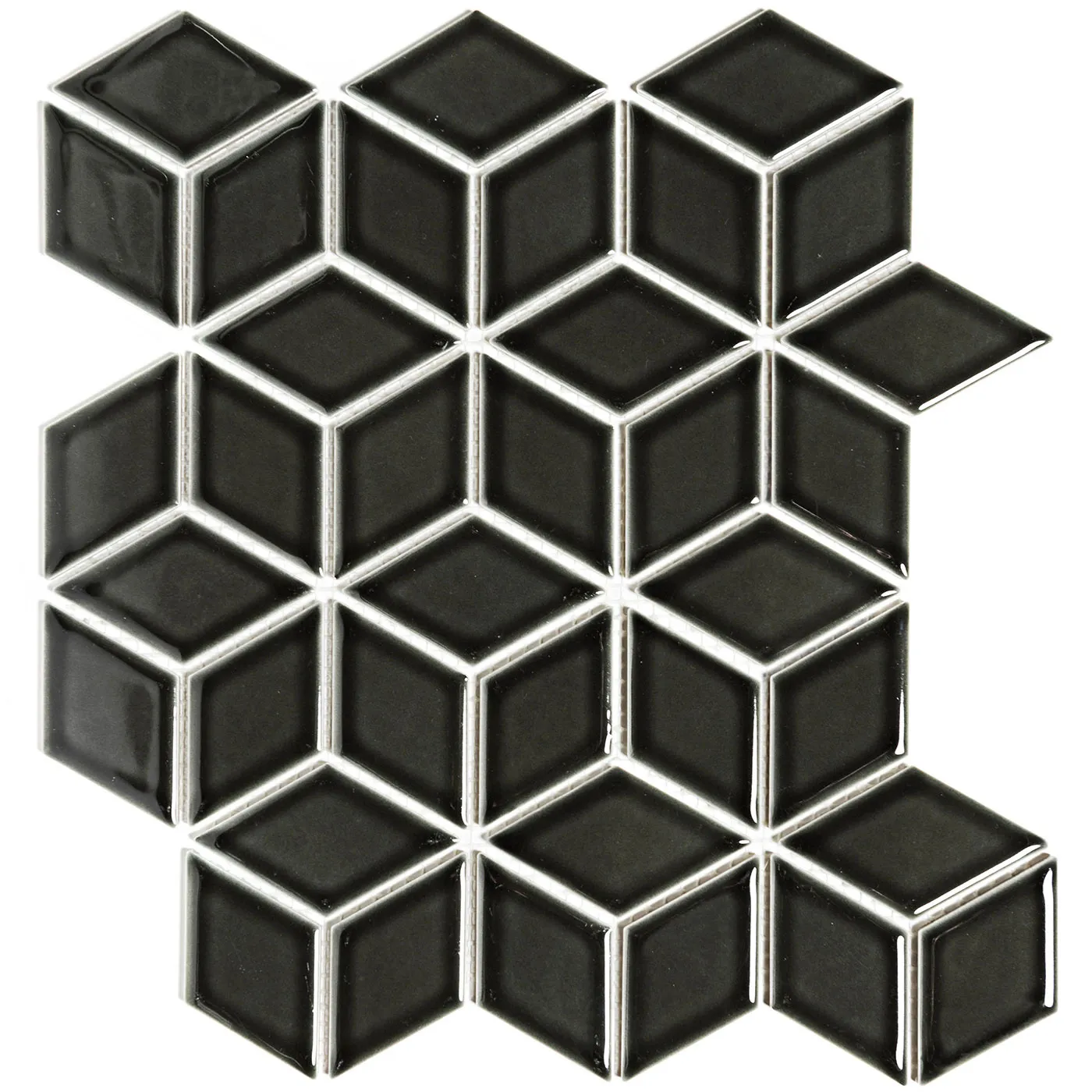 Mozaiek Paris Cubic Zwart 4,8x8,1