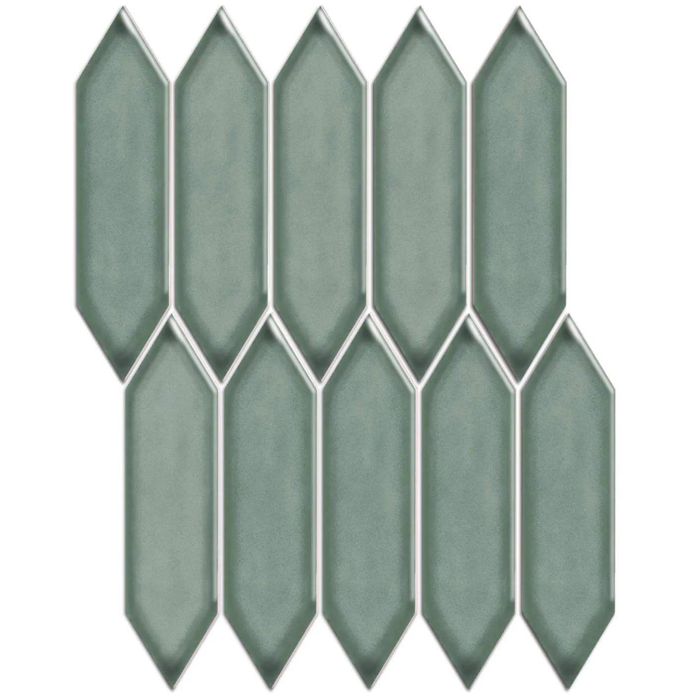 Mozaiek Paris Picket Groen Grijs 4,8x1,5