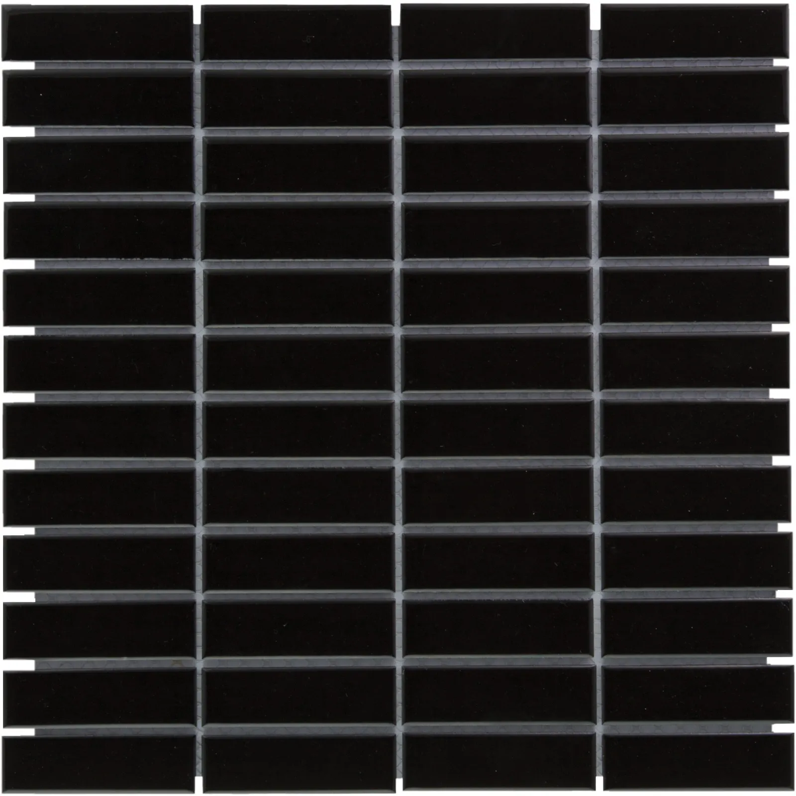 Mozaiek Paris Rechthoek Zwart Glans 2,3x7,3
