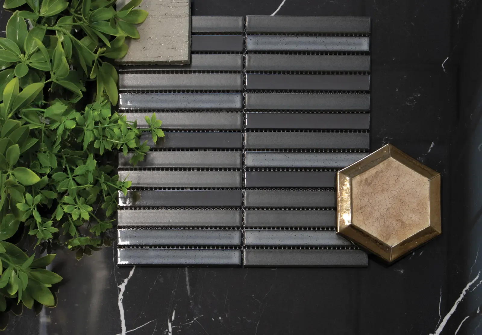Mozaiek Sevilla Kit-Kat Carbon Shades of Gray 2,0x1,5, foto 2 van 6