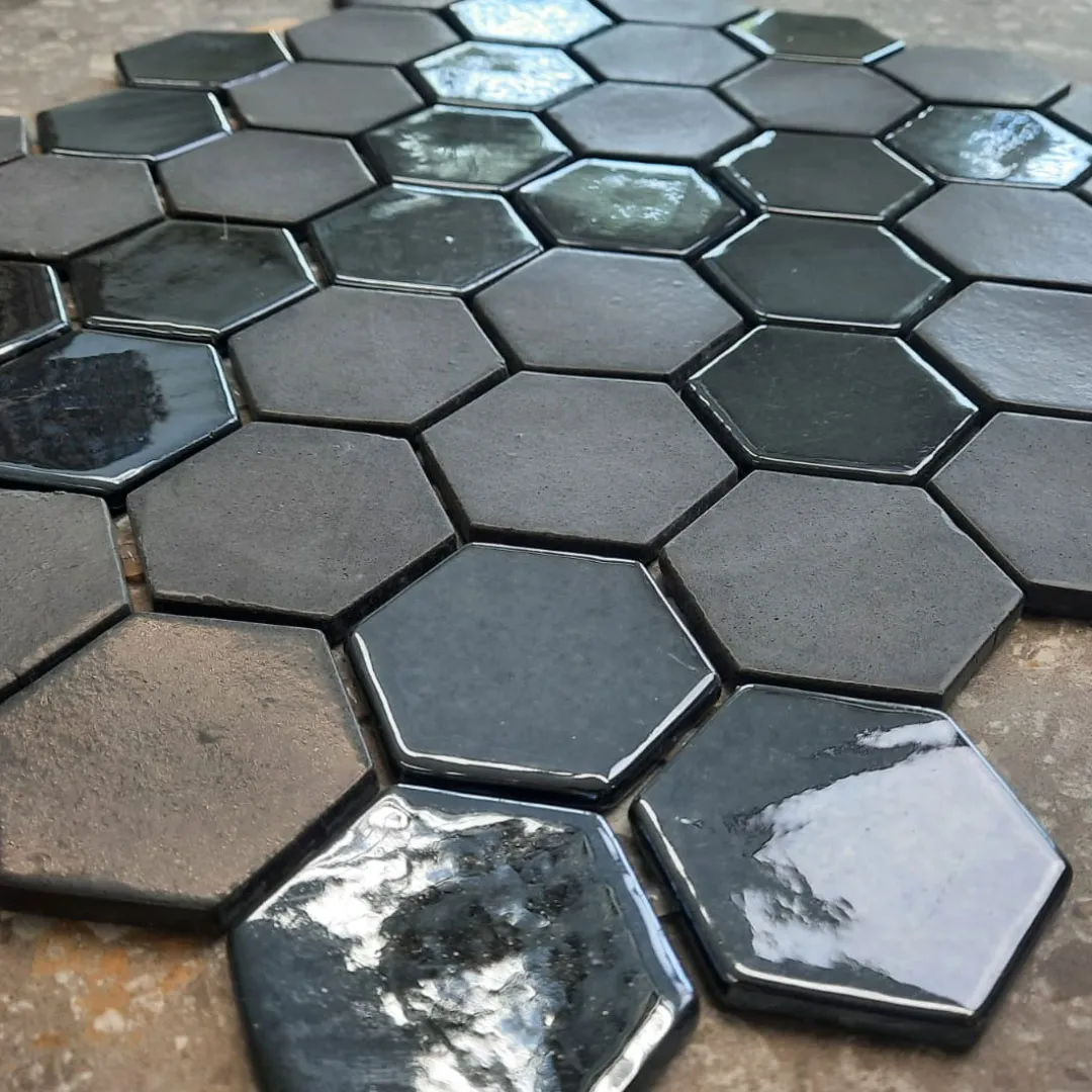 Mozaiek Valencia Hexagon Zwart 4,3x5,0, foto 3 van 3