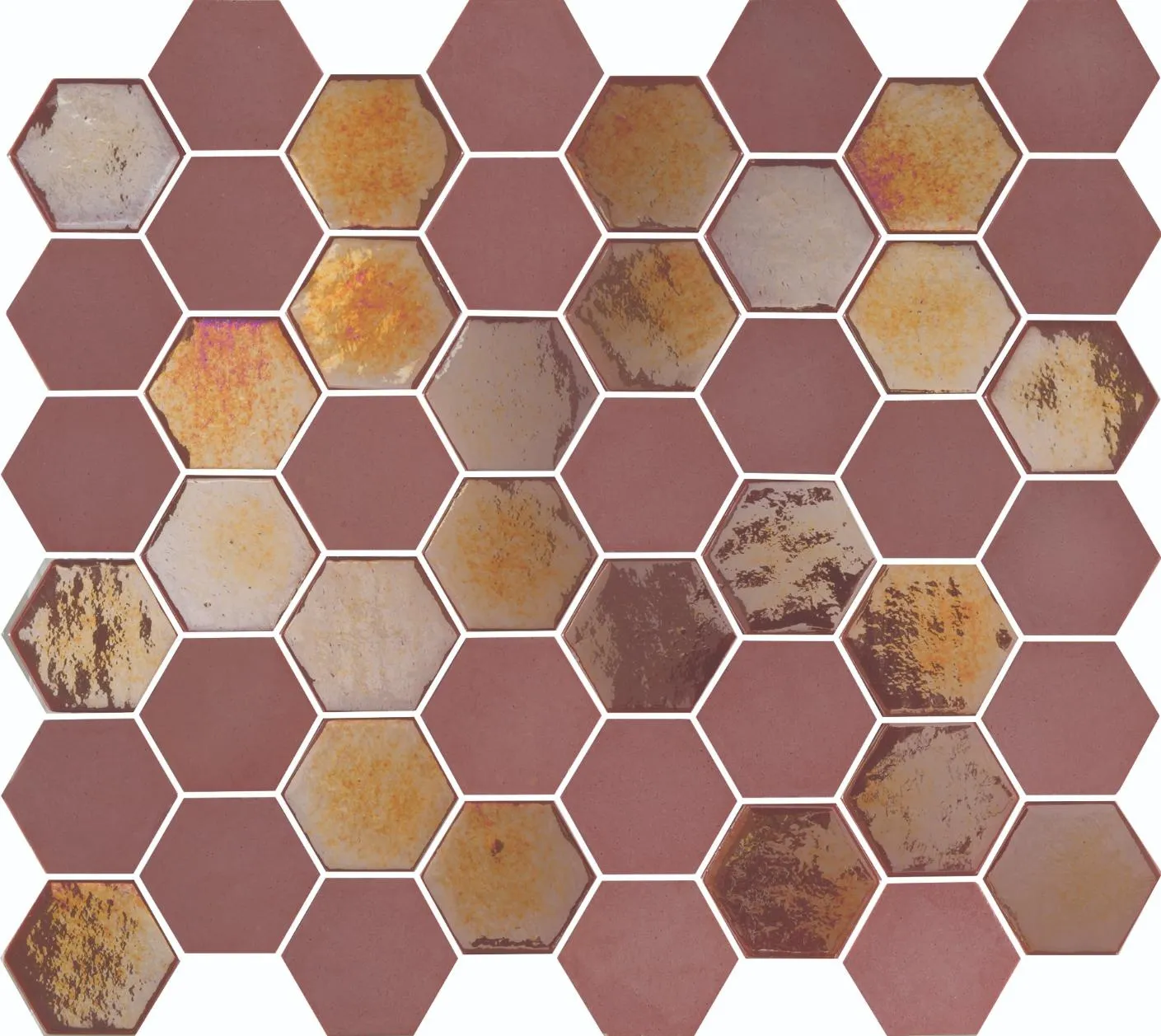 Mozaiek Valencia Hexagon Burgundy 4,3x5,0